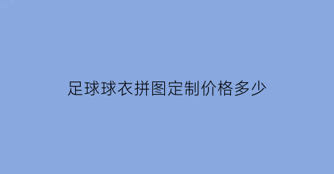 足球球衣拼图定制价格多少