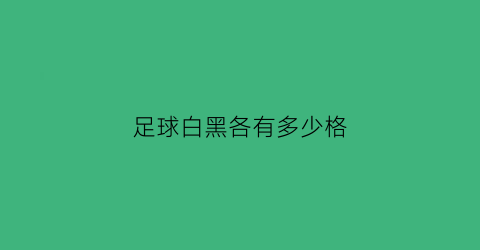 足球白黑各有多少格