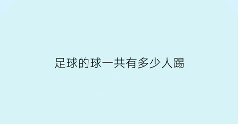 足球的球一共有多少人踢