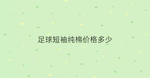 足球短袖纯棉价格多少