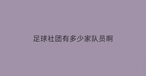 足球社团有多少家队员啊(足球社团是什么意思)