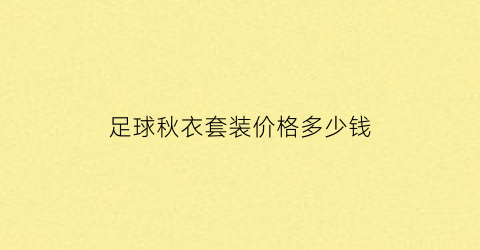 足球秋衣套装价格多少钱