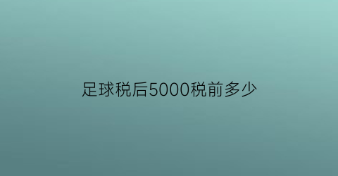 足球税后5000税前多少(足球运动员的税率多少)