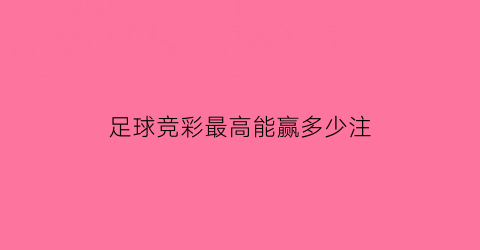 足球竞彩最高能赢多少注(竞彩足球最高比分奖金是多少)