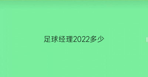 足球经理2022多少(足球经理2022多少内存)