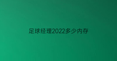 足球经理2022多少内存