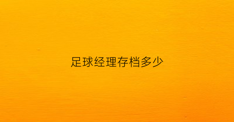 足球经理存档多少(足球经理2021存档位置)