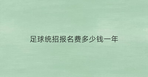 足球统招报名费多少钱一年(2020足球招生网)