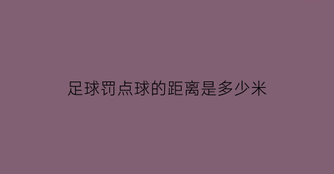 足球罚点球的距离是多少米