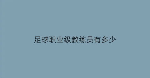 足球职业级教练员有多少(足球职业级教练员有多少个)