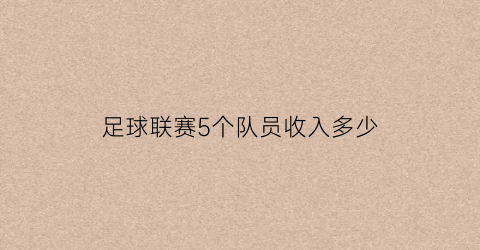 足球联赛5个队员收入多少(足球五大联赛有工资帽吗)