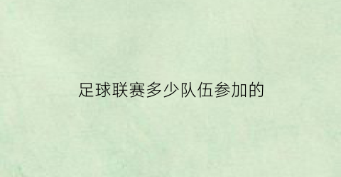 足球联赛多少队伍参加的(足球联赛多少人)