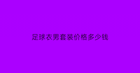 足球衣男套装价格多少钱