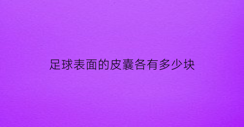 足球表面的皮囊各有多少块(足球表面的皮革是什么形状各有多少块)