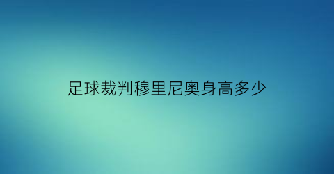 足球裁判穆里尼奥身高多少(穆里尼奥裁判)