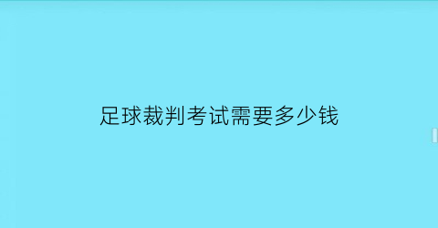 足球裁判考试需要多少钱(考足球裁判证需要多少钱)