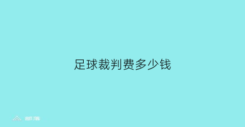 足球裁判费多少钱(业余足球比赛裁判一场多少钱)