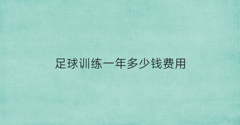 足球训练一年多少钱费用