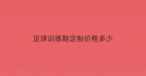 足球训练鞋定制价格多少