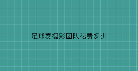 足球赛摄影团队花费多少(足球摄影大赛主题)