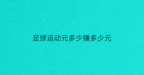 足球运动元多少赚多少元(足球能赚多少钱)