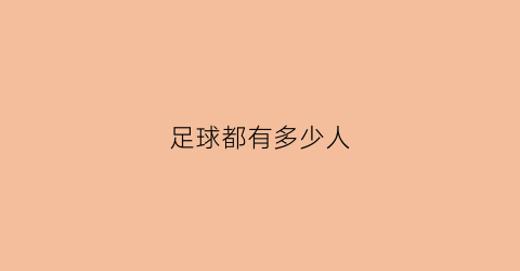 足球都有多少人(足球有多少人看)