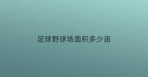 足球野球场面积多少亩(野球场是什么)