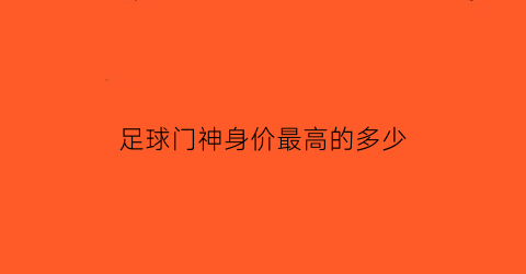 足球门神身价最高的多少