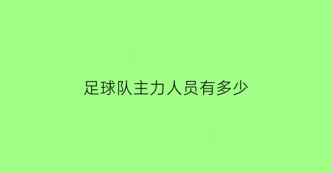 足球队主力人员有多少