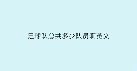 足球队总共多少队员啊英文