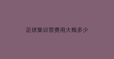 足球集训营费用大概多少