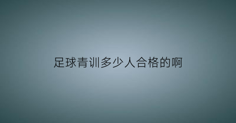 足球青训多少人合格的啊(足球青训多少人合格的啊)