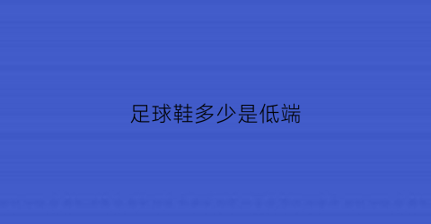 足球鞋多少是低端