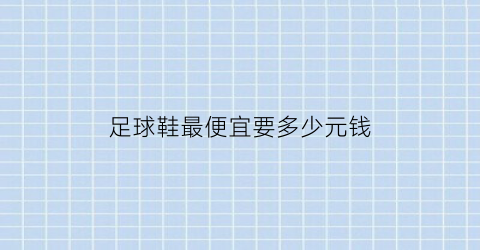 足球鞋最便宜要多少元钱(足球球鞋一般价格是多少)