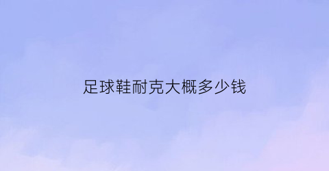 足球鞋耐克大概多少钱(nike足球鞋全系列介绍)