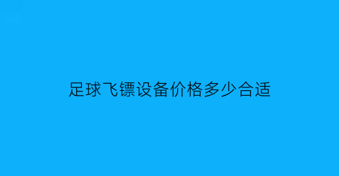 足球飞镖设备价格多少合适