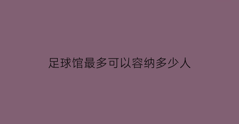 足球馆最多可以容纳多少人(足球场最多容纳多少人)