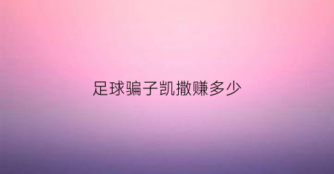 足球骗子凯撒赚多少