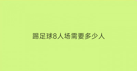 踢足球8人场需要多少人