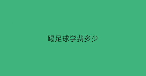 踢足球学费多少(学足球学费)