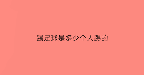 踢足球是多少个人踢的