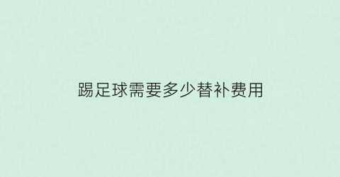 踢足球需要多少替补费用(正式足球比赛提交多少名替补)