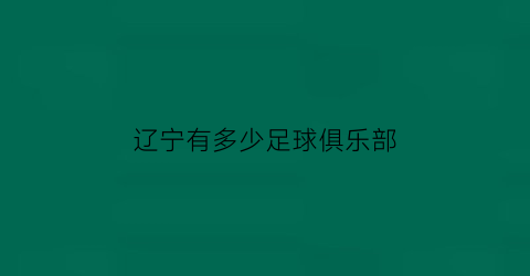 辽宁有多少足球俱乐部(辽宁的足球队叫什么名字)