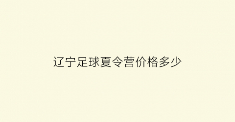 辽宁足球夏令营价格多少(辽宁足球夏令营价格多少钱一个月)