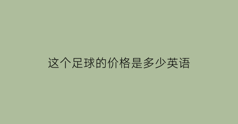 这个足球的价格是多少英语(这个足球花了我180元英语)