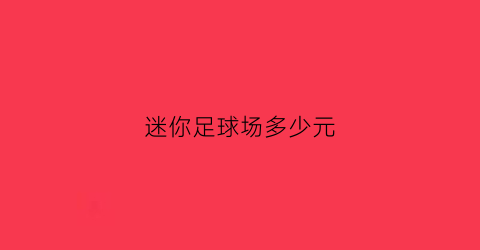 迷你足球场多少元