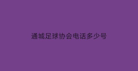 通城足球协会电话多少号