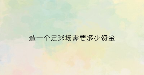 造一个足球场需要多少资金(建一个足球场地需要多少钱)