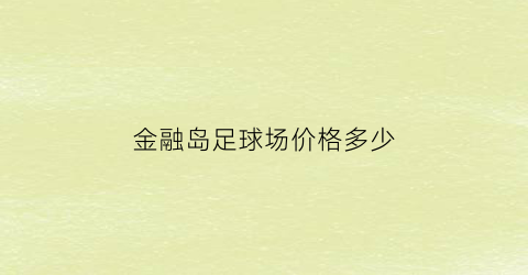 金融岛足球场价格多少