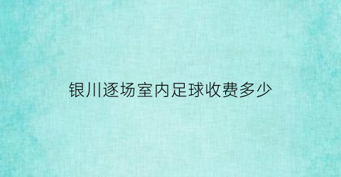 银川逐场室内足球收费多少